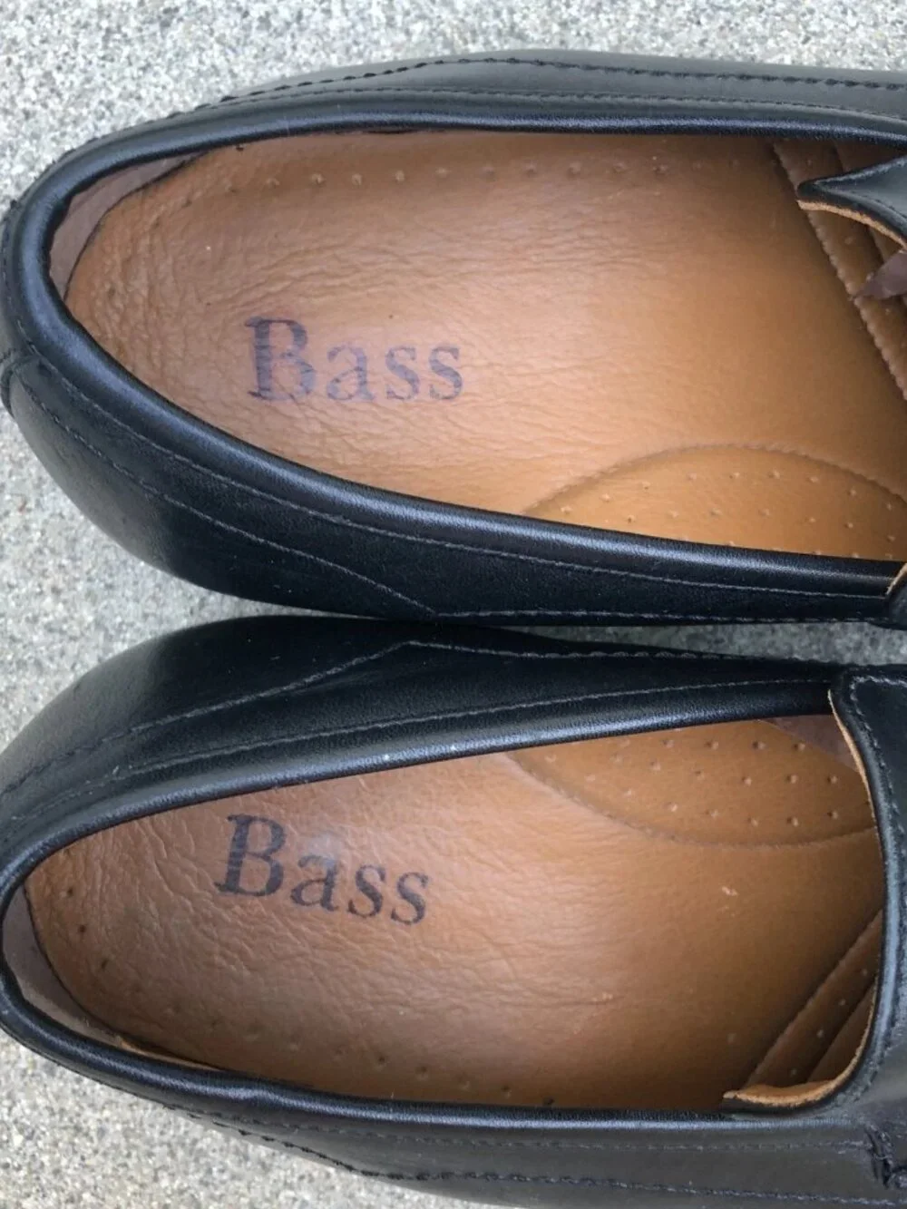 BASS Flex Loafers Dress Shoes Men's 9.5 M Black Leather Slip On Turnout